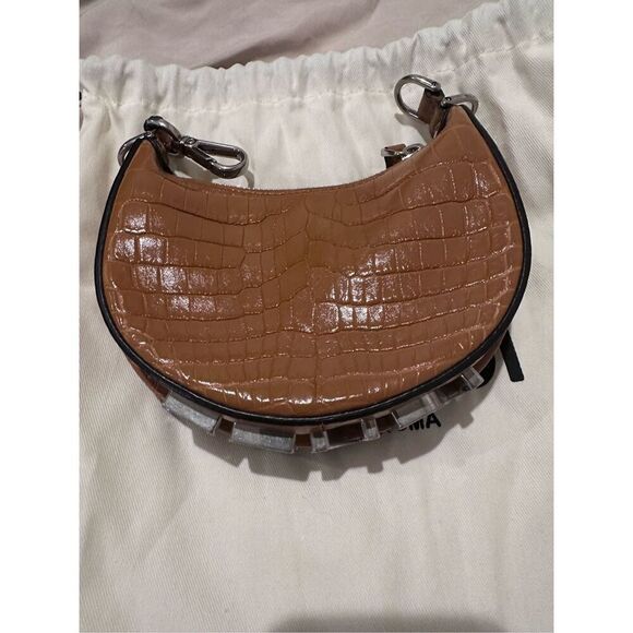 Crocodile leather brown and silver Fendi Nano bag new never used - Picture 9 of 11